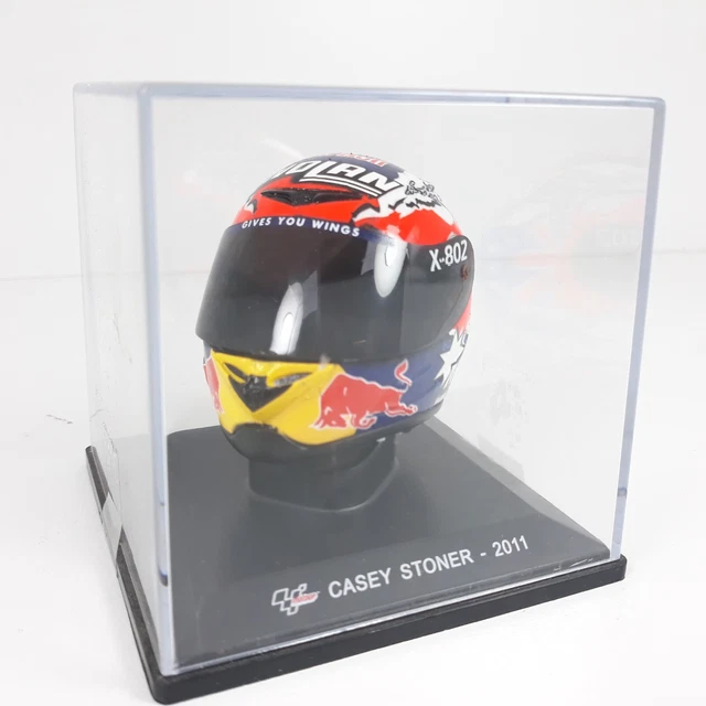 Casque Miniature Marco Melandri GP 2004 – Échelle 1/5 Avec Vitrine, Fabriqué En Italie