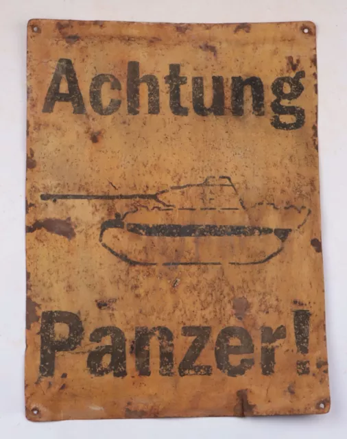 Achtung Panzer ! GERMANY Sign TANK Armored Force GERMAN text WWII ww2 WEHRMACHT