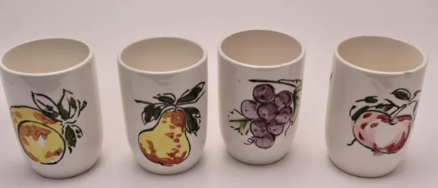 Vintage Japan Hand Painted Cups Juice Glasses Fruit Pattern Porcelain (4)