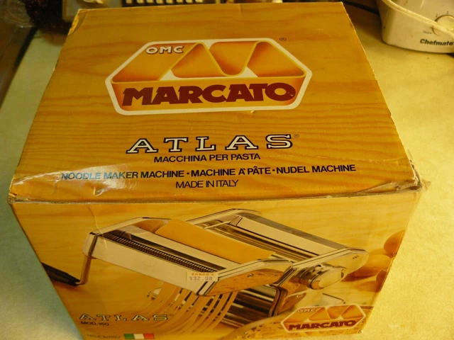 Marcato Atlas 150 Pasta Noodle Maker Machine Hand Crank Italy Complete Model 150
