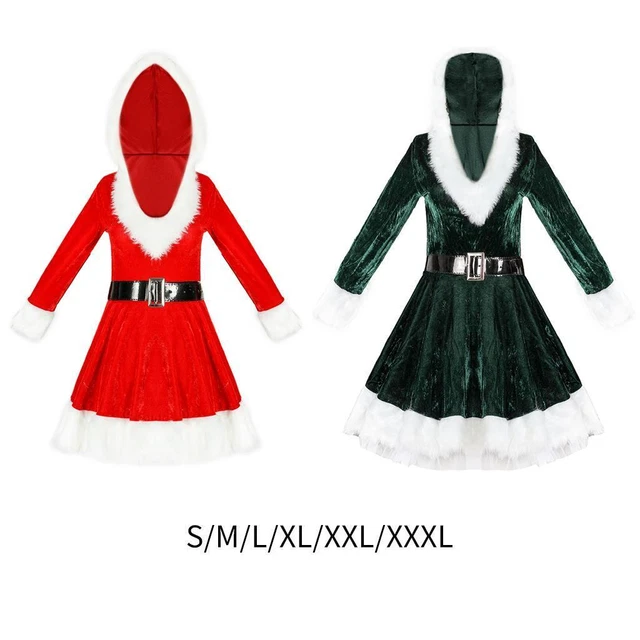 Miss Santa Suit Hoodie Robe à capuche Tenues Habillage Noël Halloween