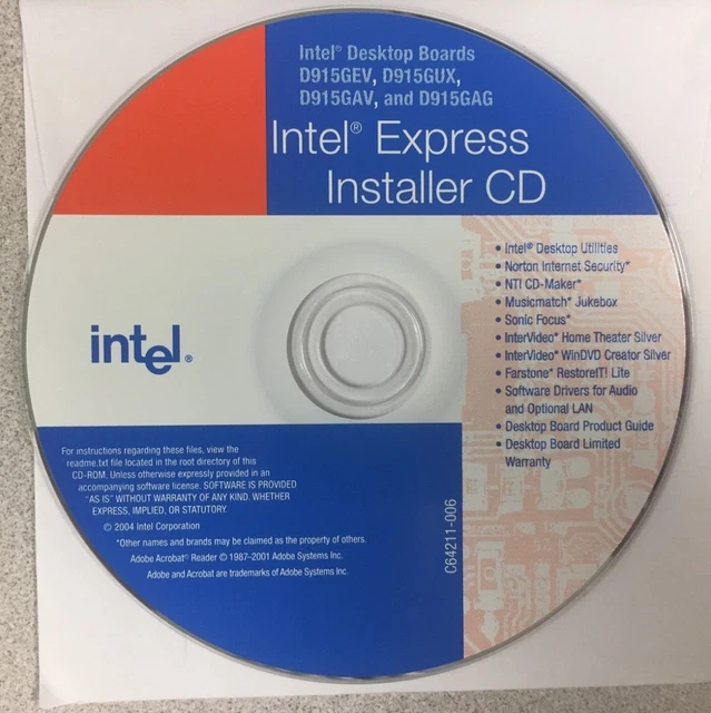 Intel Express Installer Driver CD SW D915