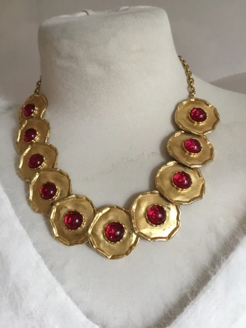 Collier Doré Baroque Vintage Avec Pendentif Perle Goutte - Très Bon état