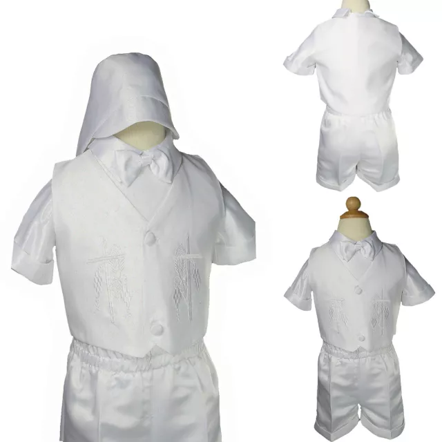 Baby Boy & Toddler Christening Baptism Formal White outfit Suit  (0-30M)