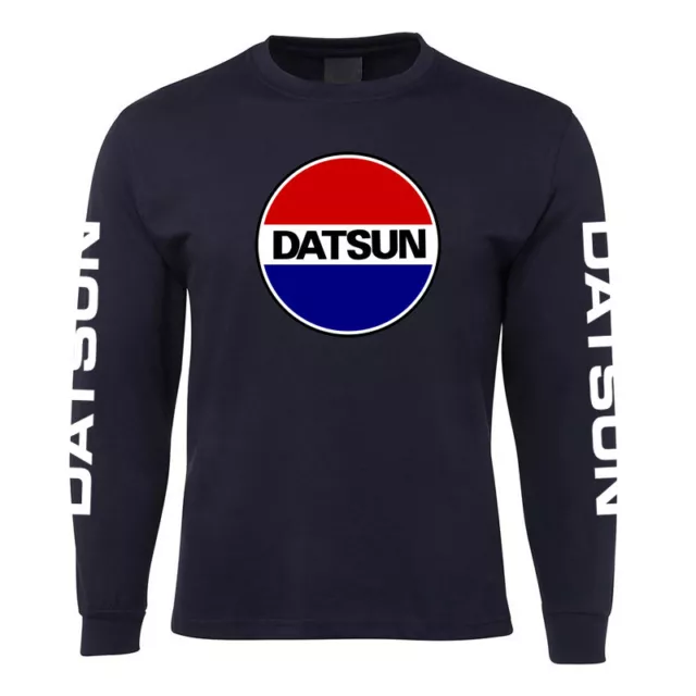 New Black Datsun Classic Long Sleeve T Shirt 100% Cotton Size S -5XL 2