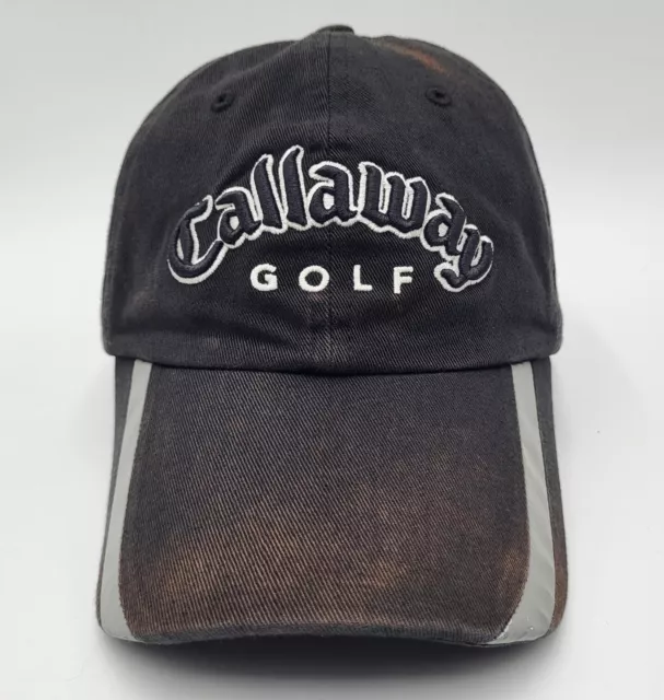 Callaway X Series Golf Hat Cap Strapback Black White Distressed Faded Mens