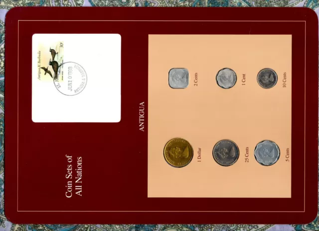 Coin Sets of All Nations Antigua E.C. w/card 1981-1989 UNC 5,25 cent 1989