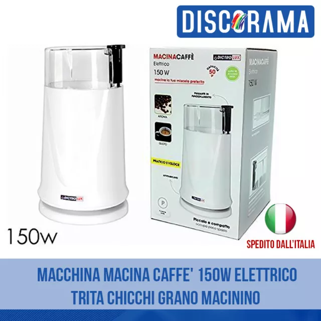 Macchina Macina Caffe' 150W Macinacaffe' Elettrico Trita Chicchi Grano Macinino