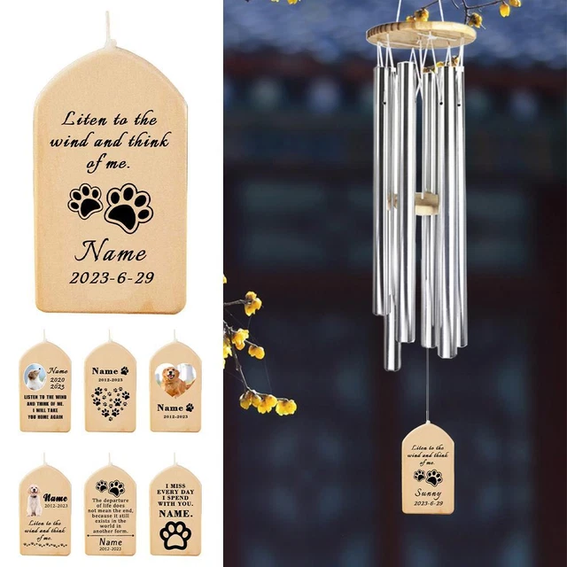 Pet Commemoration Wind Games Gifts Metal Aluminum Pipe Pendant Wood Pendant,