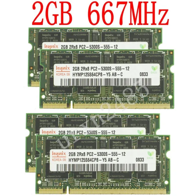 20GO 16GO 8GB 4GB 2GB 1GO PC2-5300 DDR2-667 CL5 SODIMM notebook RAM par Hynix FR 3