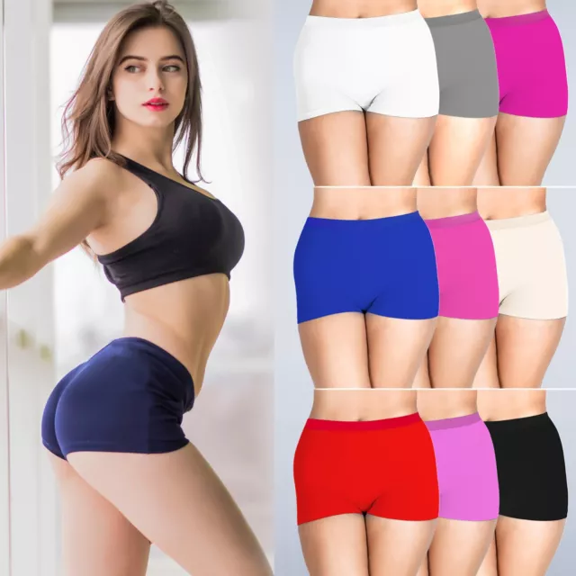 WOMENS PLAIN BOXER Sexy Hot Pants Shorts Ladies Underwear Plus