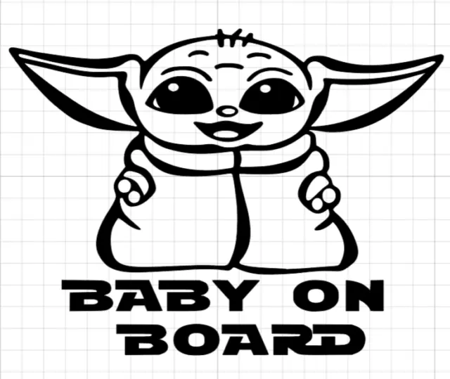 Baby On Board  YODA Funny Car Child Children Window Bumper Sticker Vinyl Decal