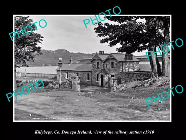 OLD LARGE HISTORIC PHOTO OF KILLYBEGS DONEGA IRELAND THE RAILWAY STATION c1910