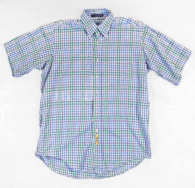 Vintage 1980s BD Baggies Check Plaid U.S.A. Made Shirt Men's 15.5 Medium