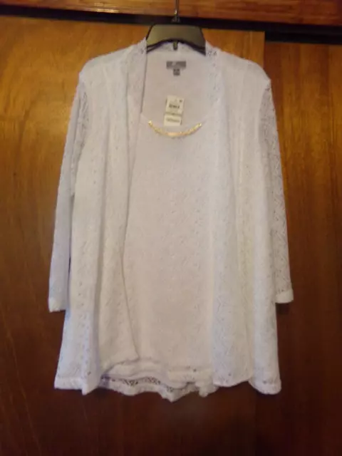 NWT Women's JM Collection White 2 in 1 Look Tunic Length Top - size 1X