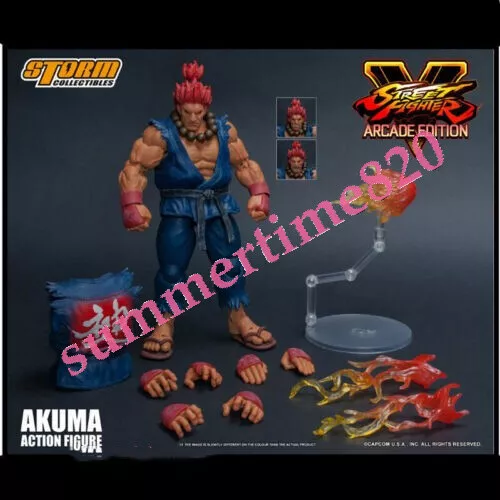 Storm Toys Street Fighter Akuma Action Figure Gouki Model In Stock 1/12 Red Hair