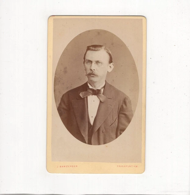 J. Bamberger CDV Foto Herrenportrait - Frankfurt Main 1870er