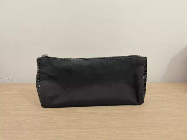 Lancome Cosmetics Bag Make Up Bag Black Rectangular toiletries Designer Used