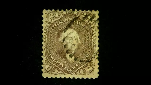 U S Stamps Scott 78 twenty four cent Washington lilac used cv 400.00
