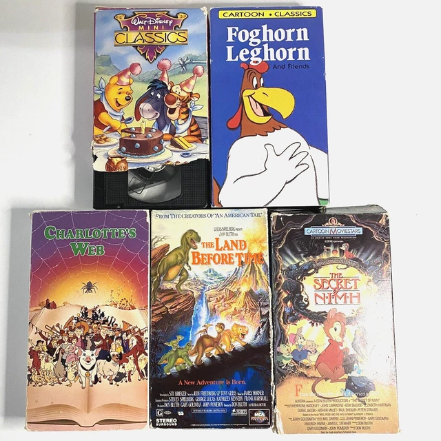 LOT OF 5 VHS Classic Animated Childrens Movies Land Before Time Charlottes  EUR 6,39