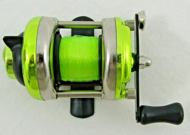 3 EACH GRIZZLY Mini Crappie Reel, G-101 Green, (For Crappie Pole