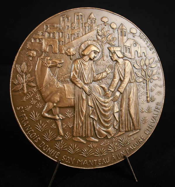 MÉDAILLE SAINT François d'Assise manteau au chevalier Cantique de frère