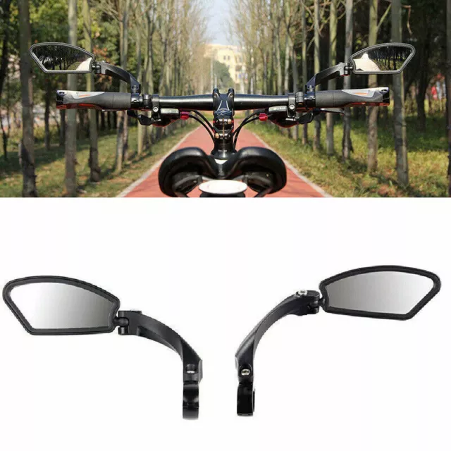Bicycle Bike Cycle-Handlebar Rear View Mirrors Rearview Rectangle Back Mirror