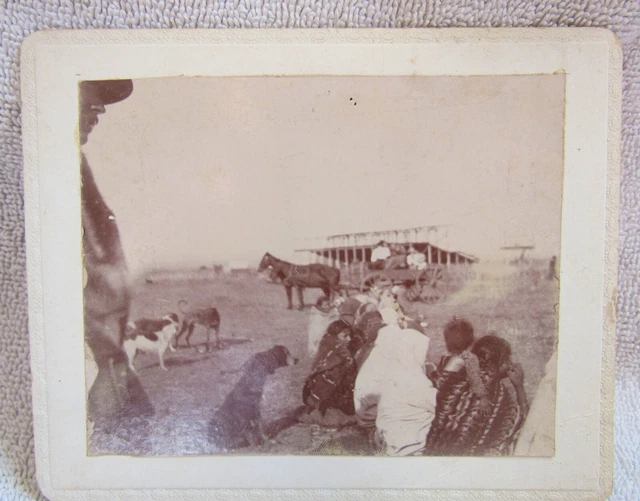 Plains Sioux Indian Cabinet Card Photo Photograph Omaha Fairgrounds Nebraska
