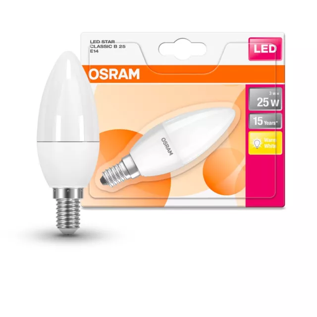 Osram E14 LED STAR Kerze Leuchtmittel Matt 3,3W = 25W 250lm 2700K warmweiß Lampe