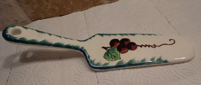 Vintage IRONSTONE CHINA Spatula SPOON REST made in JAPAN Hand painted grapes