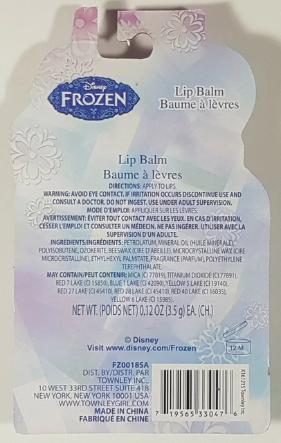 2pc Disney's Frozen Flavored Lip Balm Blueberry + Raspberry for kids fun movie 2