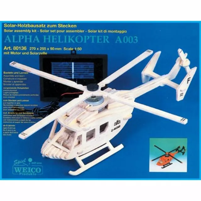 Solarholzbausatz Helikopter - 3D Puzzle
