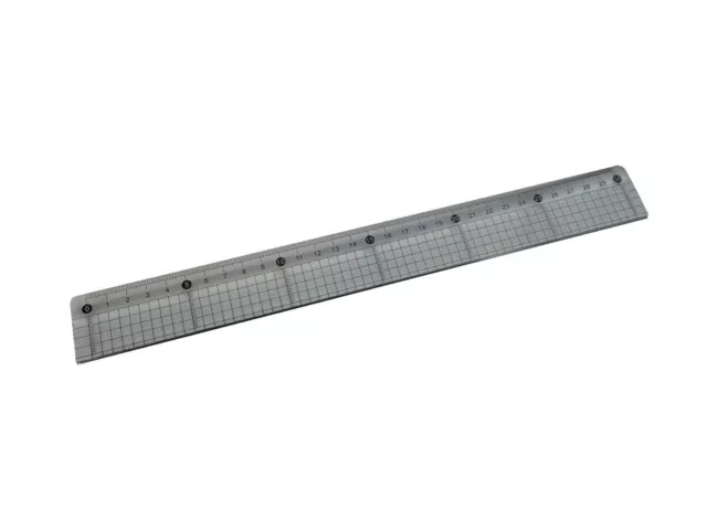 30cm Acrylic Cutting Ruler with Steel Edge - Clear Transparent Crafts