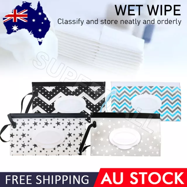 2x Travel Wet Wipe Bag Pouch Baby Care Portable Tissue Case Holder Box Pouch OZ