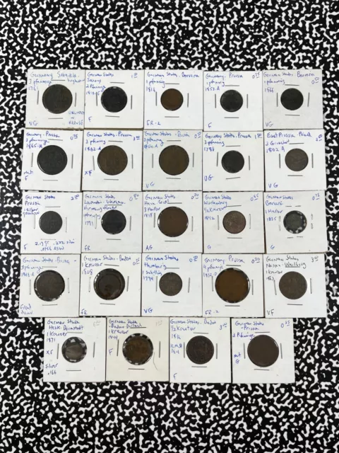 Lot Of 24x Germany States Coins In 2x2's Lot#DS115 Mixed Date & Grade