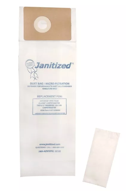 Janitized JAN-EUSD-2(10) Premium Replacement Commercial Vacuum Paper Bag for San