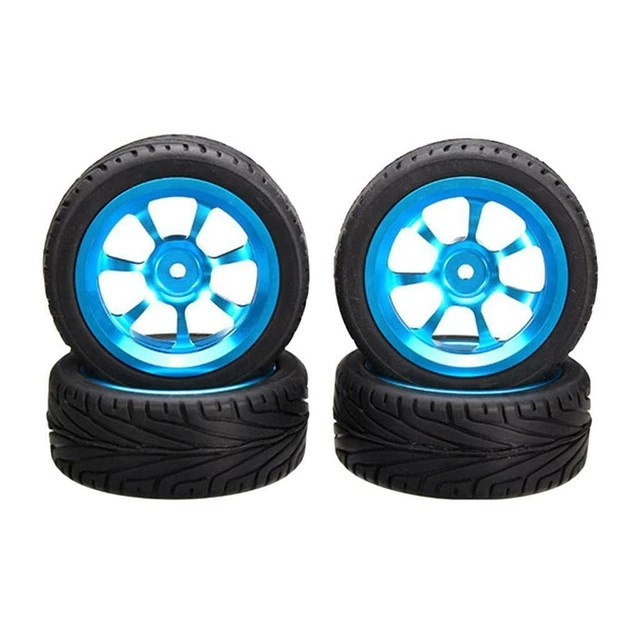 4 Pneus Pour Voiture RC Wltoys A959 - Tout-Terrain, Caoutchouc Et Métal - Diamètre 61mm