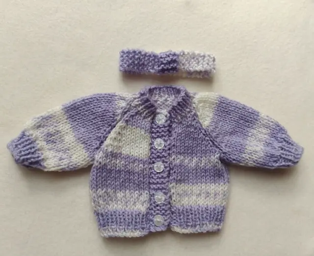 Hand knitted dolls clothes for 13/15" Reborn/Preemie/Tiny Tears