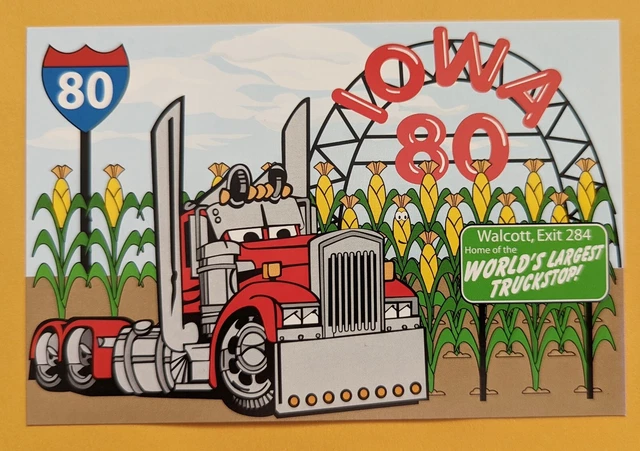 Postcard IA: Greetings from Iowa - 80 Truckstop. Walcott. Iowa