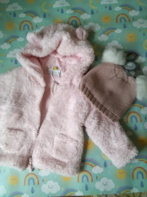 girls bnwt hat and coat age 6-9 mobths
