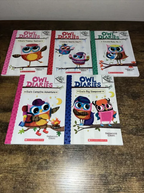 Owl Diaries Series lot of 5 softcover Chapter books by Rebecca Elliot