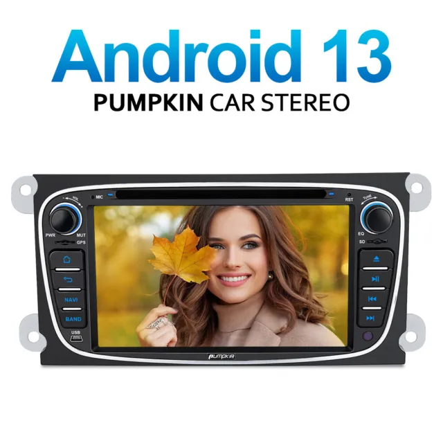 Pumpkin Android 13 Autoradio DVD GPS Navi DAB Für Ford Focus Mondeo Galaxy S-max
