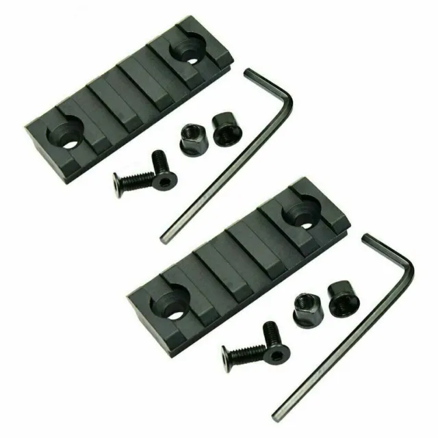 2 PCS Keymod 5 Slot Picatinny / Weaver Rail Haindgaurd 2 Inch Section Aluminum