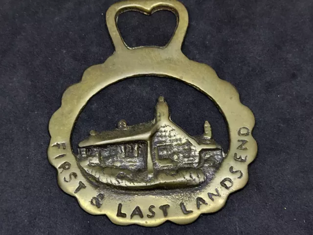 Vintage Brass Horse Medallion. First and Last Lands End.
