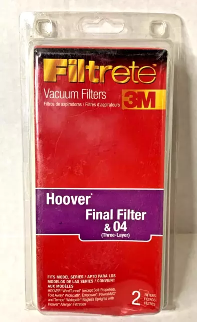 Filtrete Vacuum Filters 3M Hoover Final Filter & 04 -New  2 Filter Seal Package