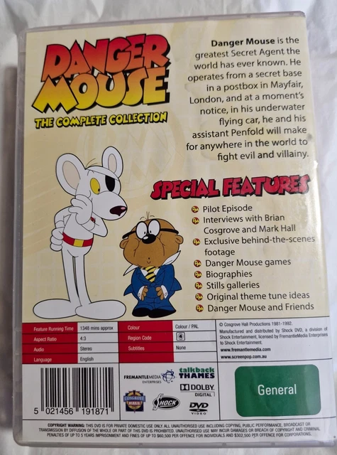 DANGER MOUSE - Complete Collection R4 DVD Animation Series VGC Free ...