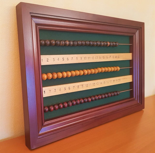Ancien Boulier Compteur De Points Pour Billard – Bois Et Ardoise – Début 19ème