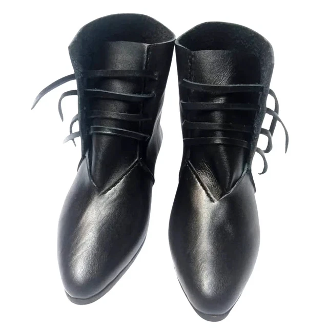 Bottes Cuir Longues Noir Style Pirate/viking Halloween - Neuf, Fabriqué En Inde