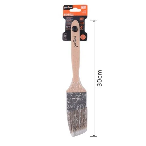 Pennello Piatto 30cm Obliquo Con Manico In Legno Setole Lunghe Da Pittura 90212