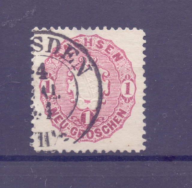Altdeutschland "Sachsen"    1863   MiNr.   16b   gestempelt.